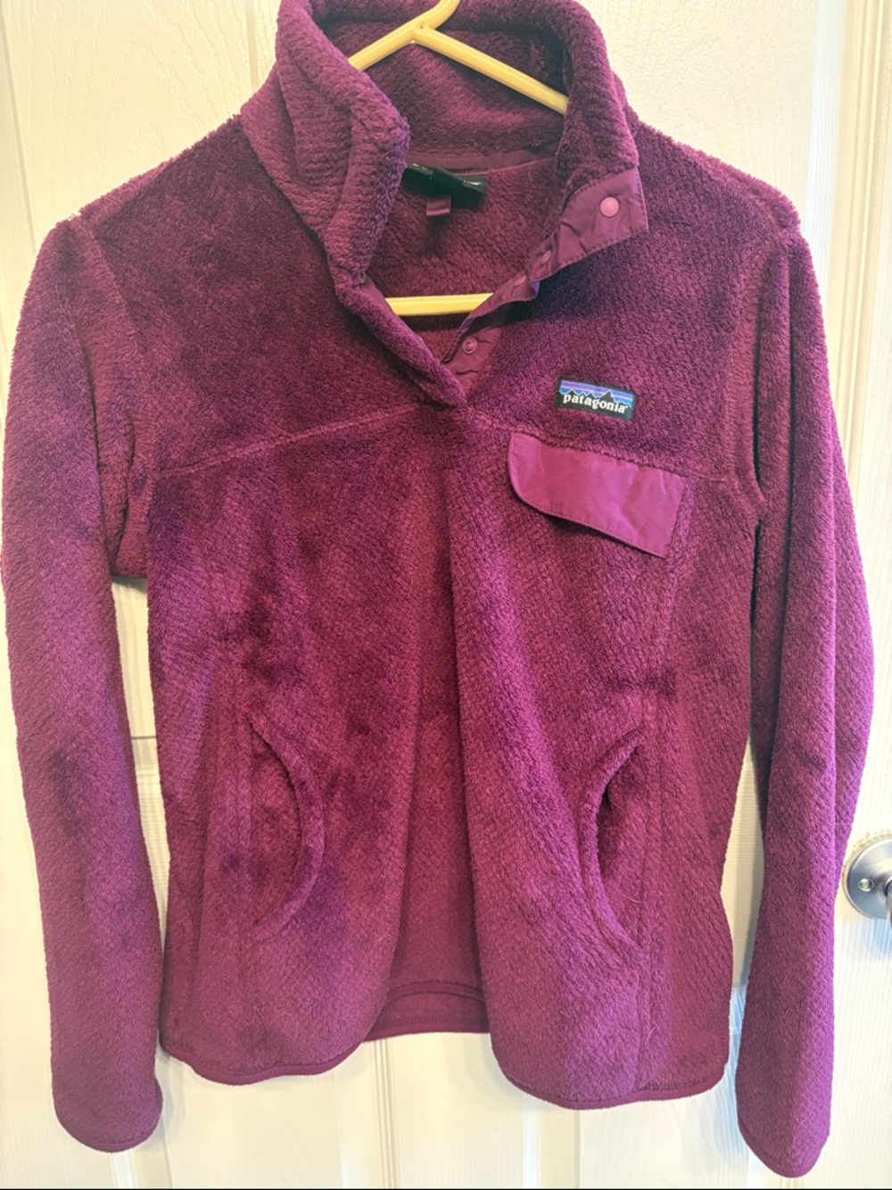 Patagonia Plum Sherpa Fleece Snap-Pullover